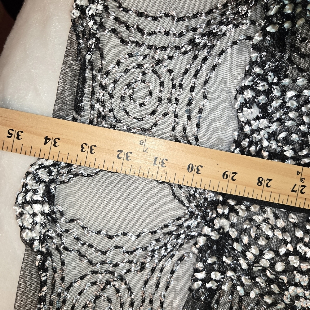 Vintage Berek Black & Silver Button Down Cartigan Size 2XL - Picture 3 of 5
